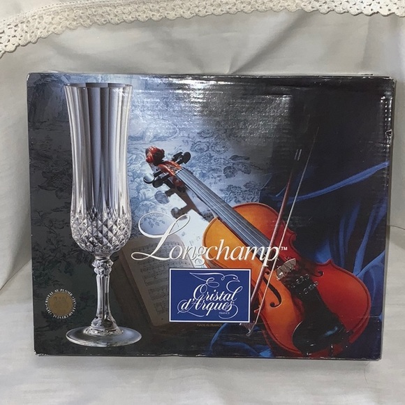 Longchamp Dining Cristal Darques Longchamp Champagne Glasses Set Of